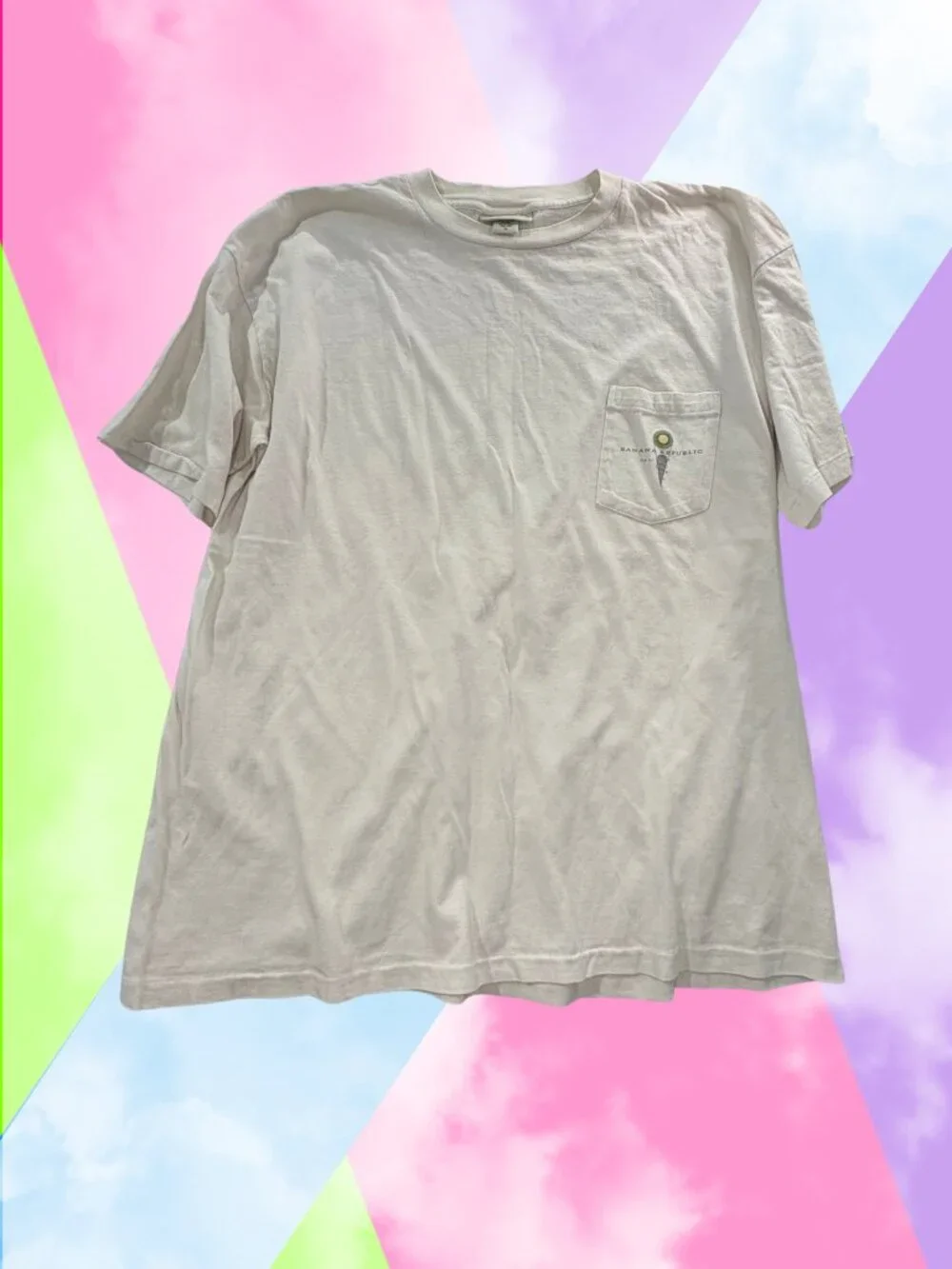 1990s Banana Republic Map Pocket T shirt Vintage
